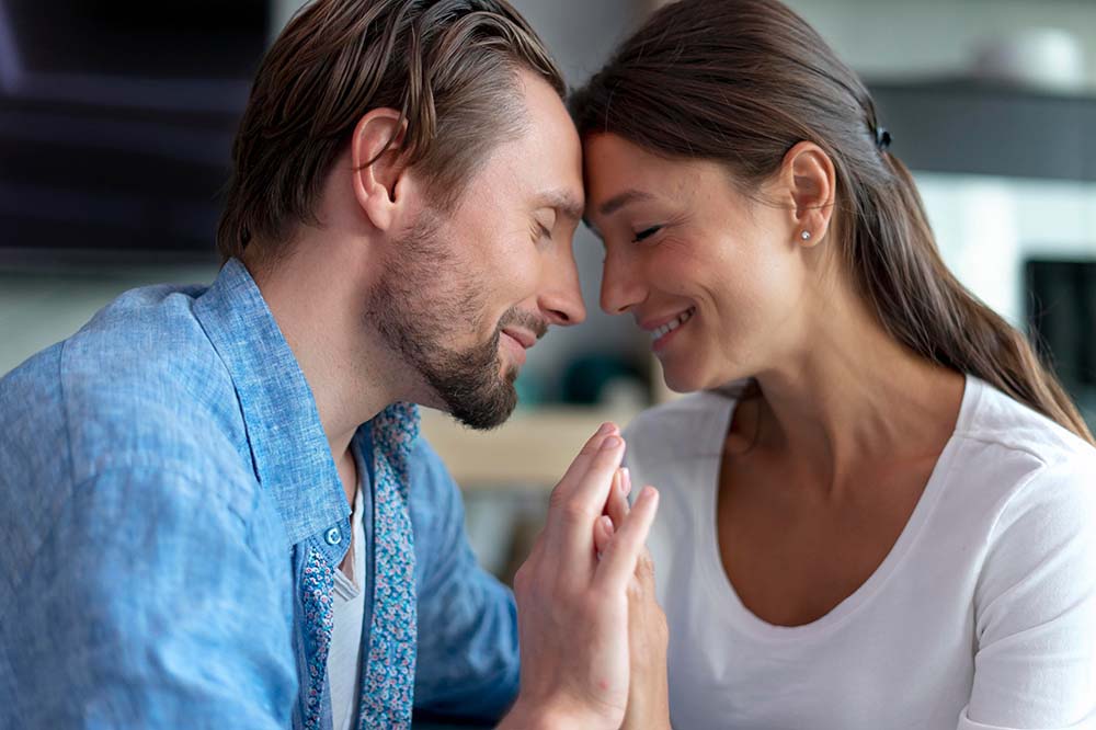  couple in love sharing tender moment